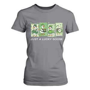 Just A Lucky Goose T Shirt For Women Funny Irish Crew St Patricks Day TS12 Charcoal Print Your Wear