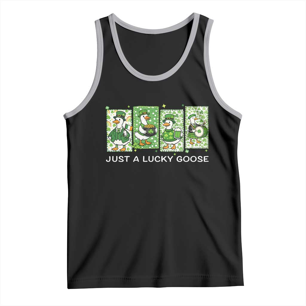 Just A Lucky Goose Tank Top Funny Irish Crew St Patricks Day TS12 Black Athletic Heather Print Your Wear