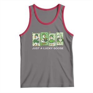Just A Lucky Goose Tank Top Funny Irish Crew St Patricks Day TS12 Deep Heather Red Print Your Wear