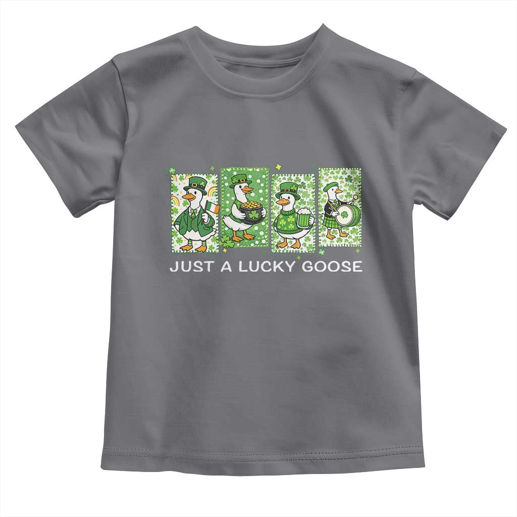 Just A Lucky Goose Toddler T Shirt Funny Irish Crew St Patricks Day TS12 Charcoal Print Your Wear