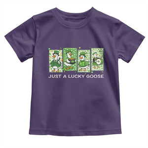 Just A Lucky Goose Toddler T Shirt Funny Irish Crew St Patricks Day TS12 Purple Print Your Wear