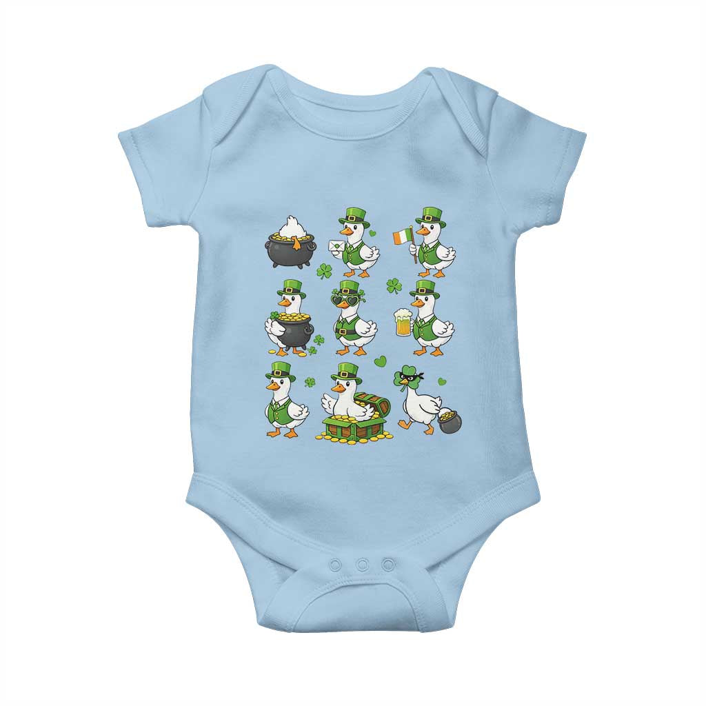 St Patricks Day Goose Crew Irish Celebration Baby Onesie TS12 Light Blue Print Your Wear