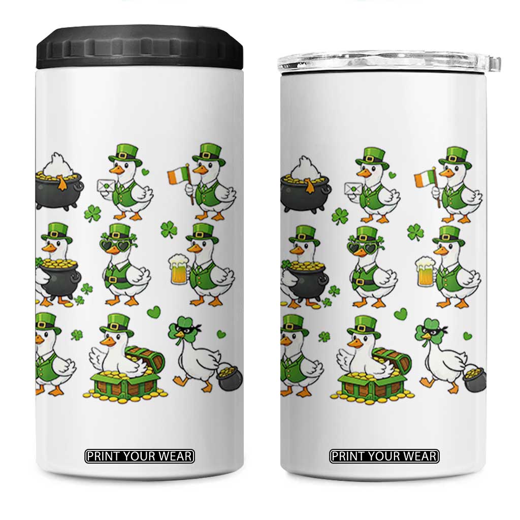 St Patricks Day Goose Crew Irish Celebration 4 in 1 Can Cooler Tumbler TS12 One Size: 16 oz White Print Your Wear