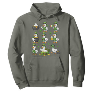 St Patricks Day Goose Crew Irish Celebration Hoodie TS12 Military Green Print Your Wear