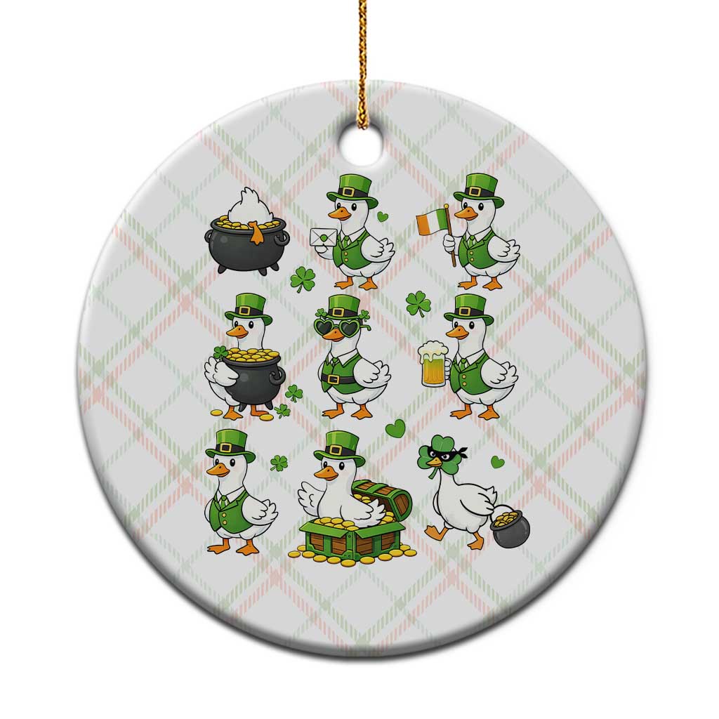 St Patricks Day Goose Crew Irish Celebration Ceramic Ornament TS12 1pc Christmas Plaid Print Your Wear