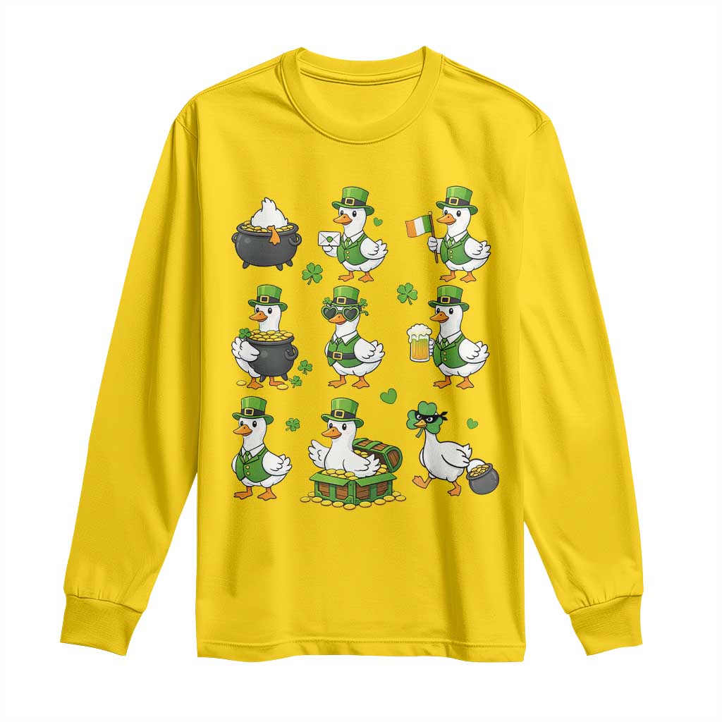 St Patricks Day Goose Crew Irish Celebration Long Sleeve Shirt TS12 Daisy Print Your Wear