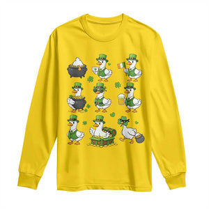 St Patricks Day Goose Crew Irish Celebration Long Sleeve Shirt TS12 Daisy Print Your Wear