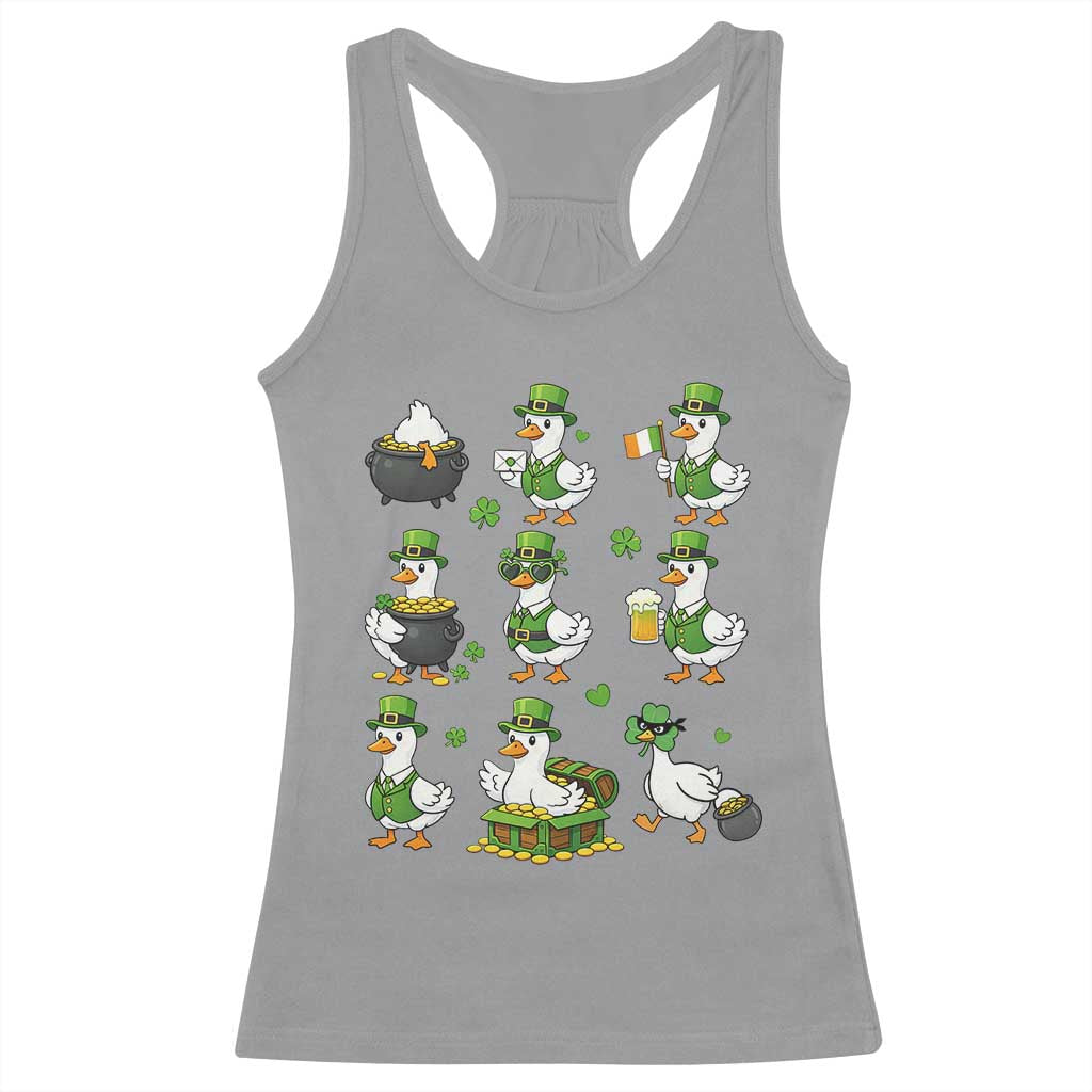 St Patricks Day Goose Crew Irish Celebration Racerback Tank Top TS12 Sport Gray Print Your Wear