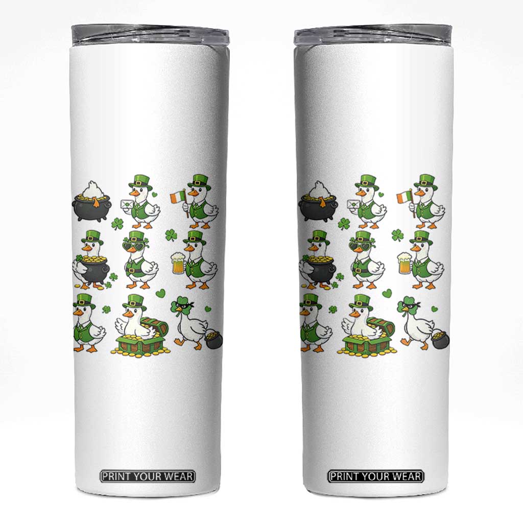 St Patricks Day Goose Crew Irish Celebration Skinny Tumbler TS12 White Print Your Wear