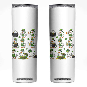 St Patricks Day Goose Crew Irish Celebration Skinny Tumbler TS12 White Print Your Wear