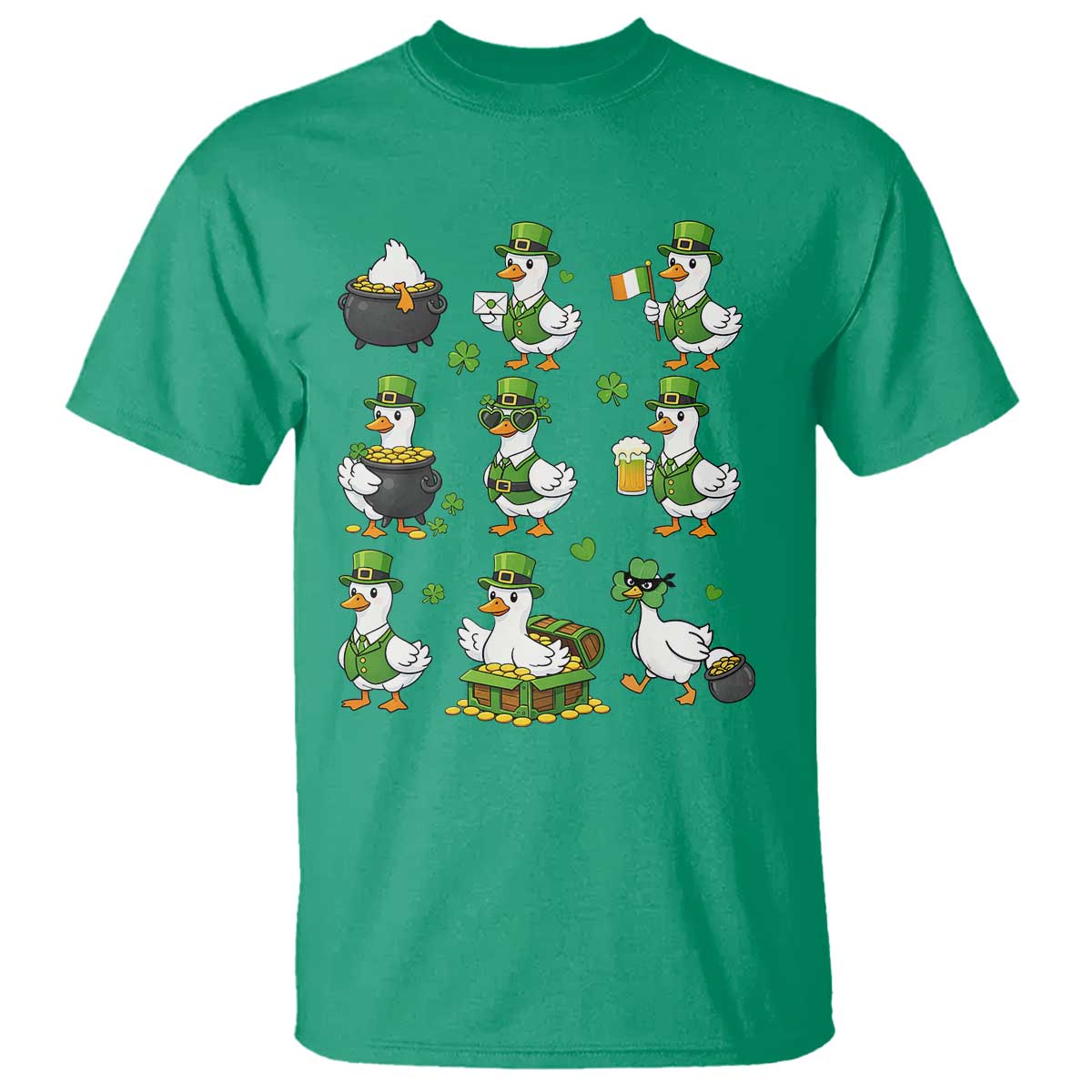 St Patricks Day Goose Crew Irish Celebration T Shirt TS12 Irish Green Print Your Wear