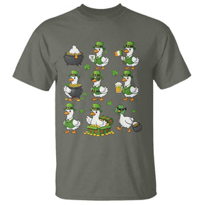 St Patricks Day Goose Crew Irish Celebration T Shirt TS12 Military Green Print Your Wear