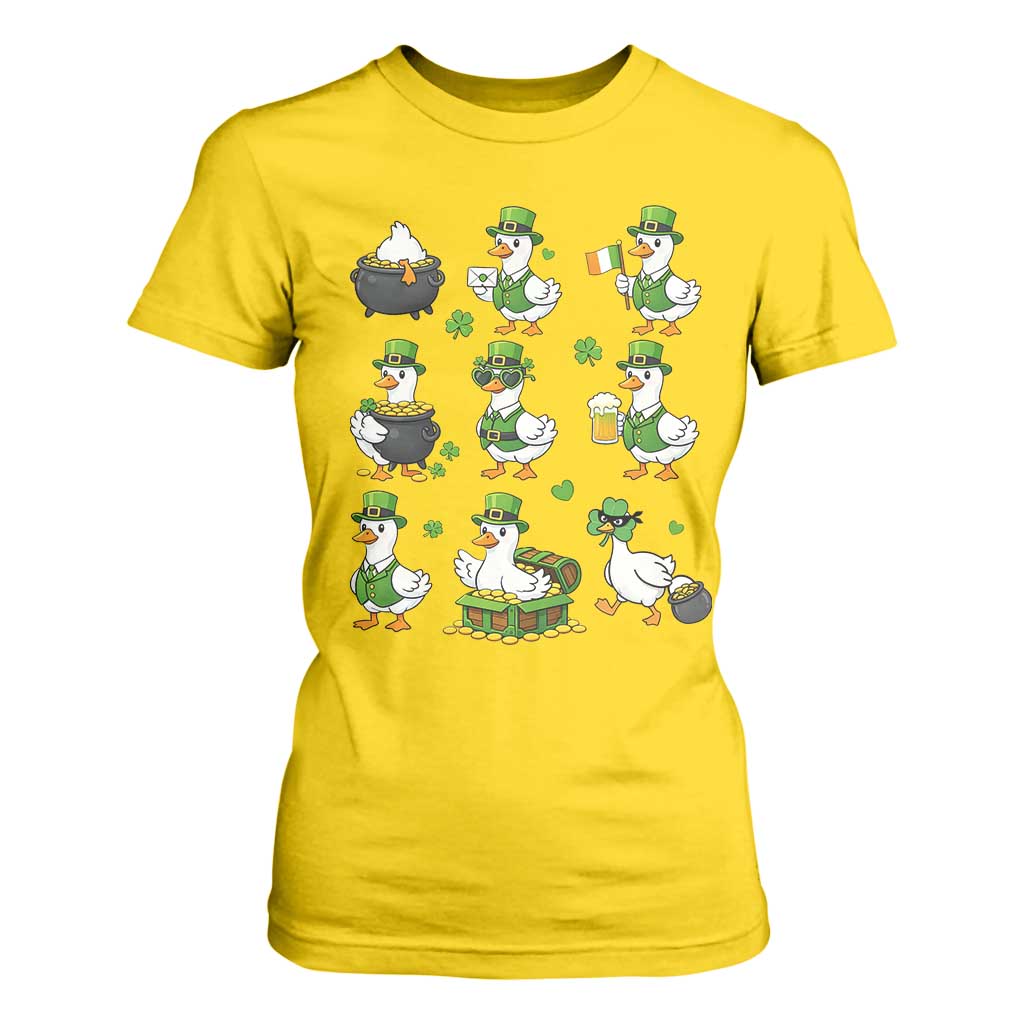 St Patricks Day Goose Crew Irish Celebration T Shirt For Women TS12 Daisy Print Your Wear