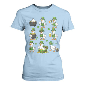St Patricks Day Goose Crew Irish Celebration T Shirt For Women TS12 Light Blue Print Your Wear