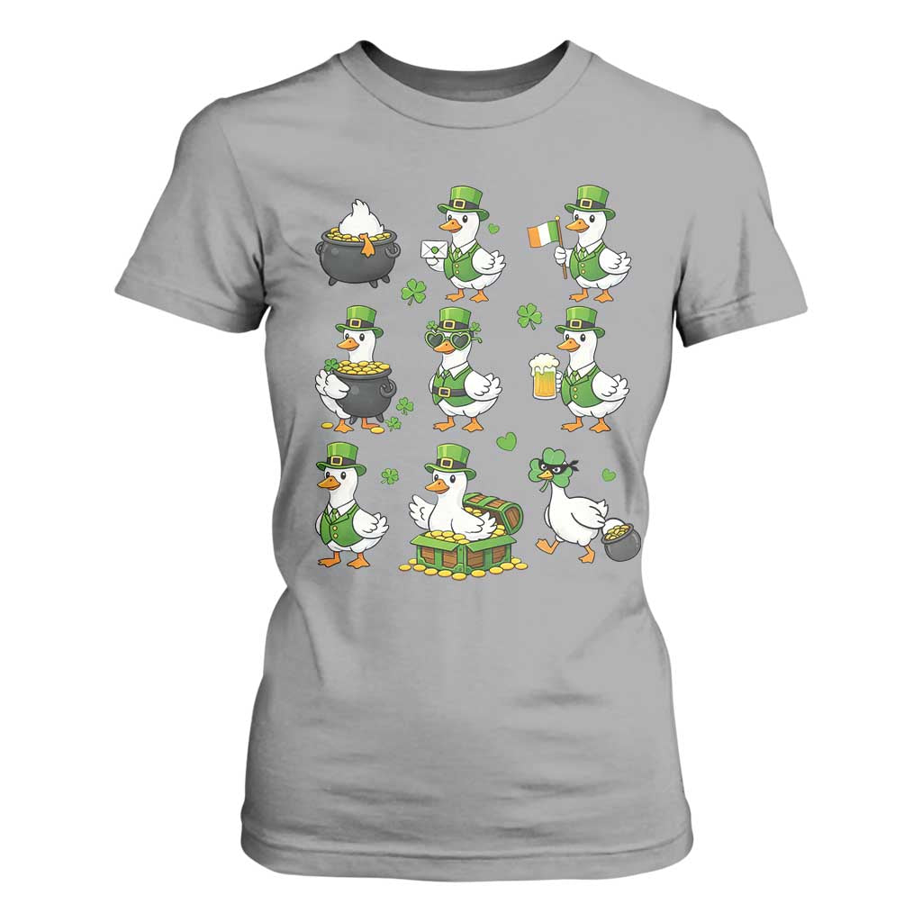St Patricks Day Goose Crew Irish Celebration T Shirt For Women TS12 Sport Gray Print Your Wear