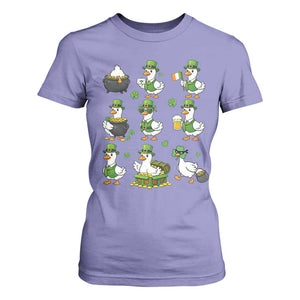 St Patricks Day Goose Crew Irish Celebration T Shirt For Women TS12 Violet Print Your Wear