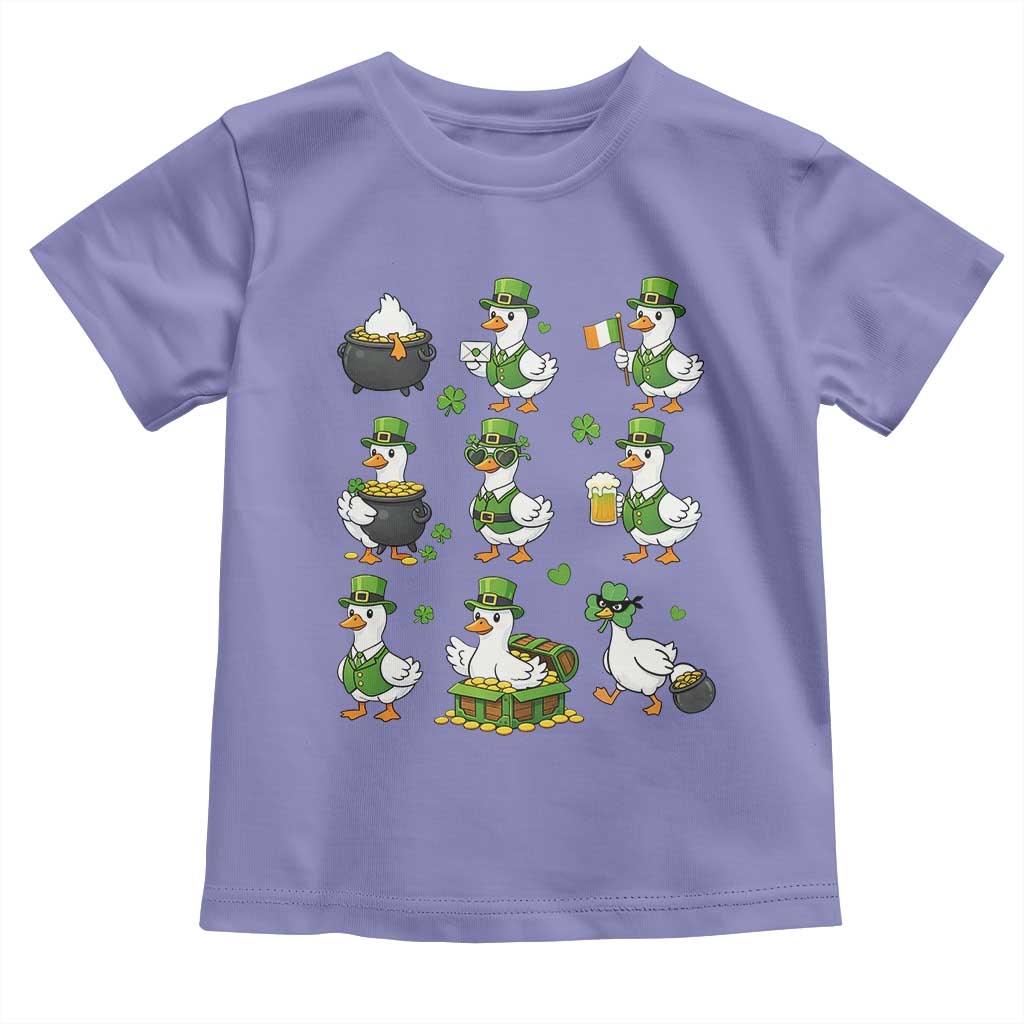 St Patricks Day Goose Crew Irish Celebration Toddler T Shirt TS12 Violet Print Your Wear