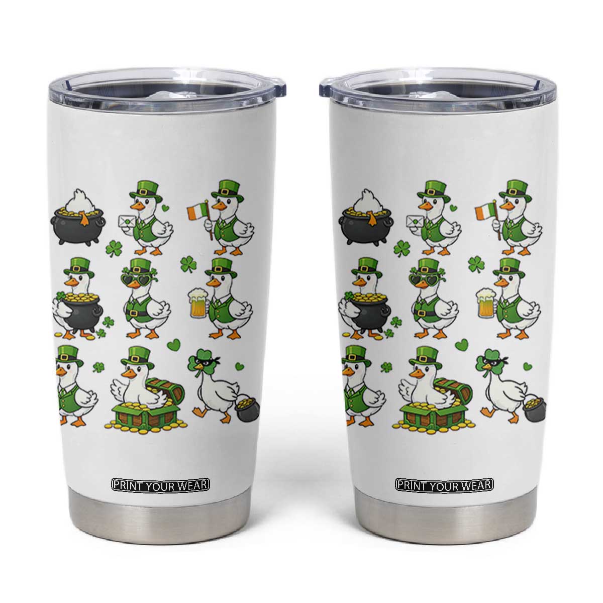 St Patricks Day Goose Crew Irish Celebration Tumbler Cup TS12 White Print Your Wear