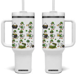 St Patricks Day Goose Crew Irish Celebration Tumbler With Handle TS12 One Size: 40 oz White Print Your Wear