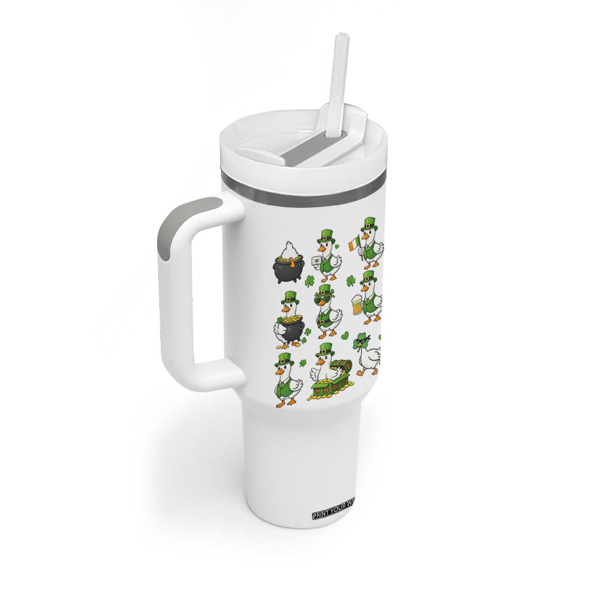 St Patricks Day Goose Crew Irish Celebration Tumbler With Handle TS12 Print Your Wear