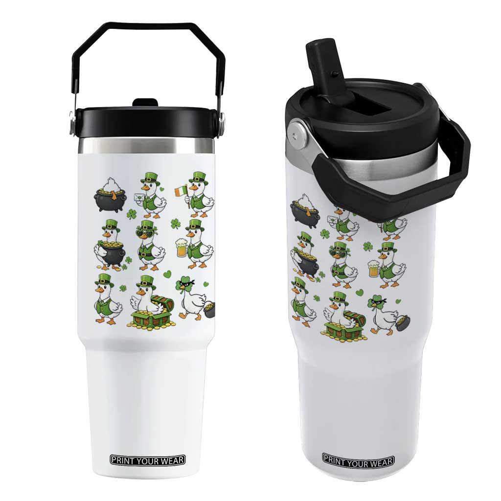 St Patricks Day Goose Crew Irish Celebration Flip Straw Tumbler TS12 One Size: 30 oz White Print Your Wear