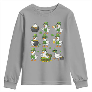St Patricks Day Goose Crew Irish Celebration Youth Sweatshirt TS12 Sport Gray Print Your Wear