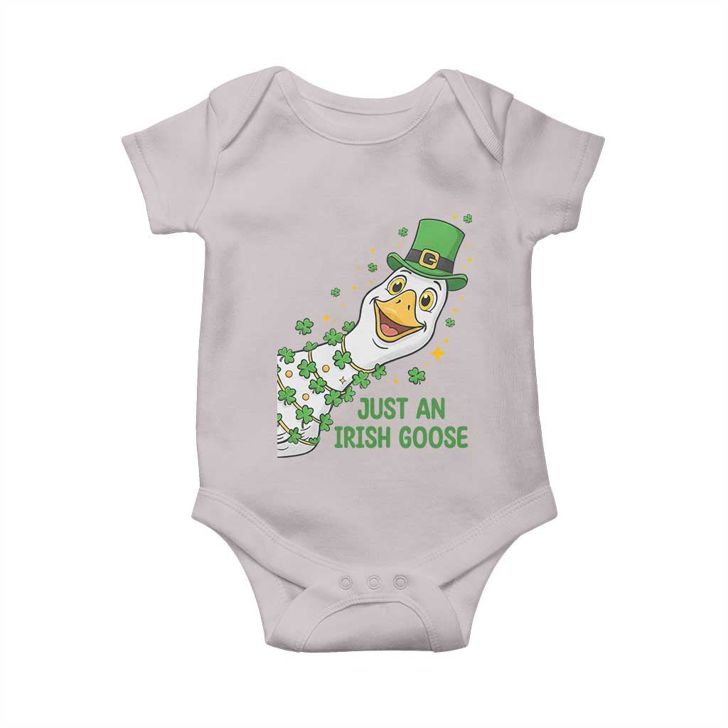 Just An Irish Goose Baby Onesie Funny St Patricks Day TS12 Ice Gray Print Your Wear