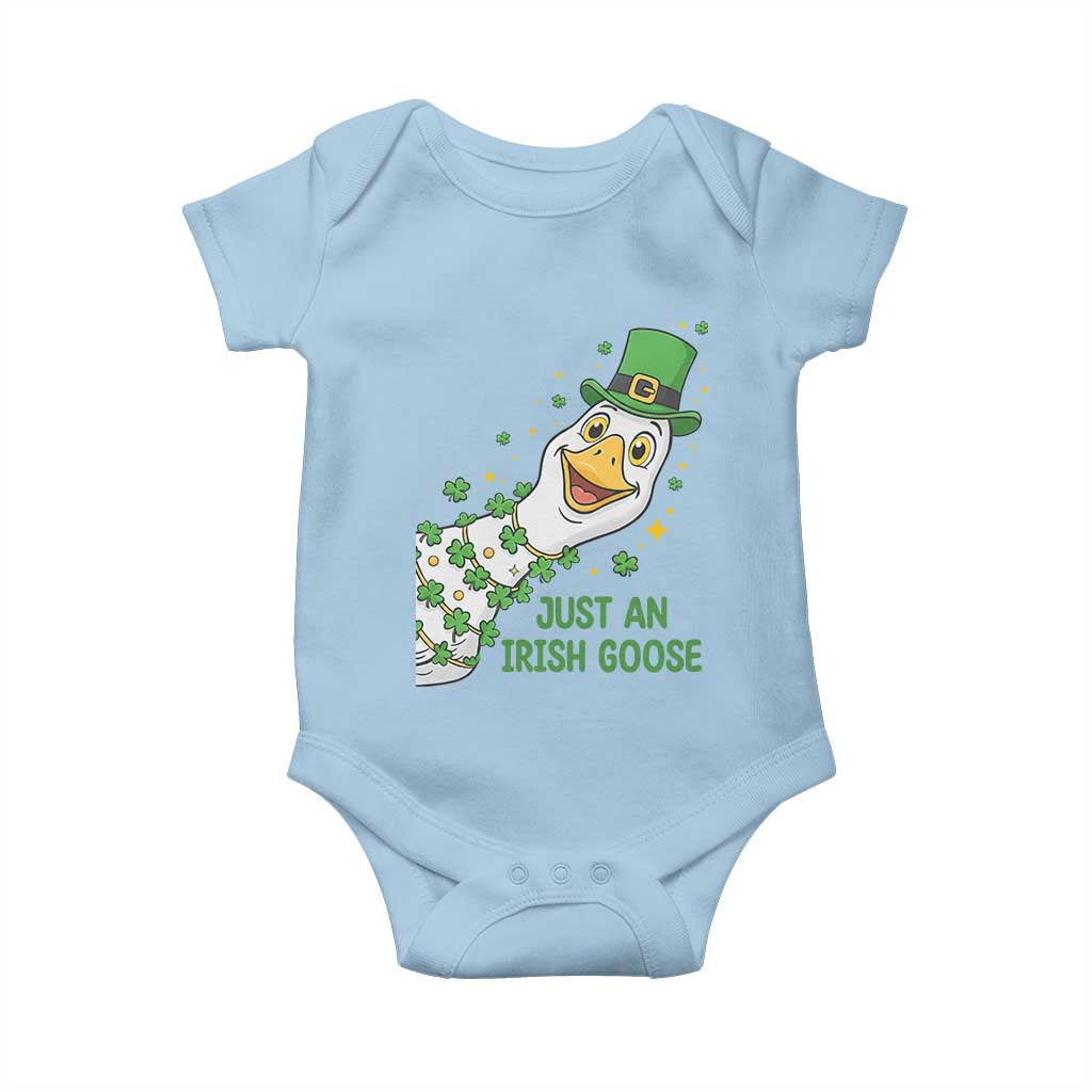 Just An Irish Goose Baby Onesie Funny St Patricks Day TS12 Light Blue Print Your Wear