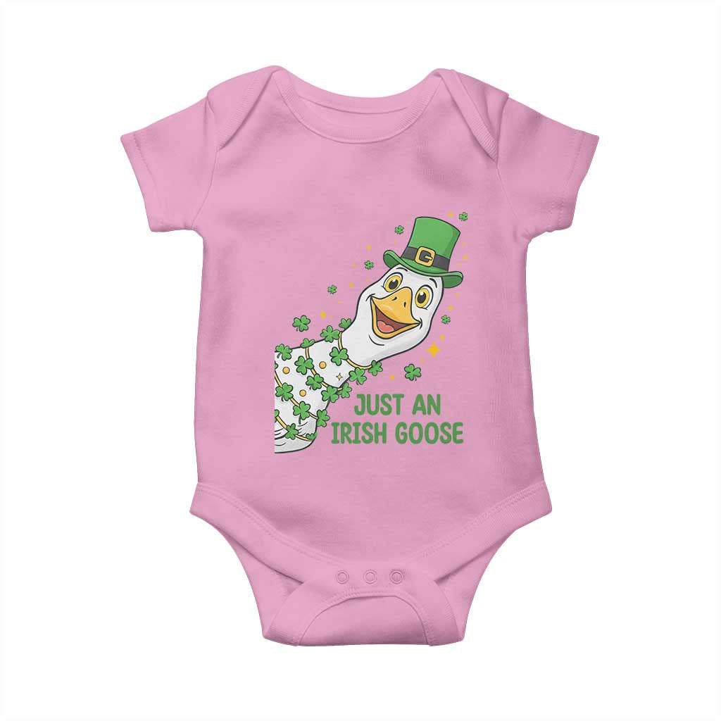 Just An Irish Goose Baby Onesie Funny St Patricks Day TS12 Light Pink Print Your Wear