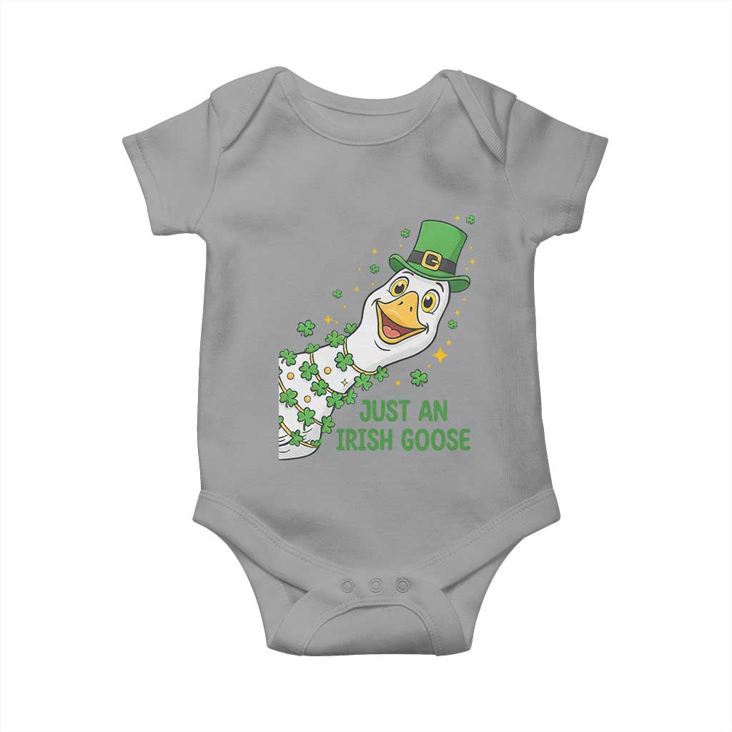 Just An Irish Goose Baby Onesie Funny St Patricks Day TS12 Sport Gray Print Your Wear