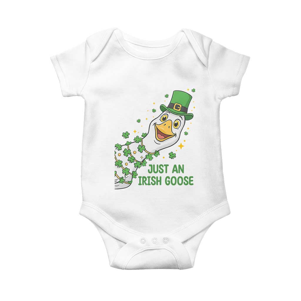 Just An Irish Goose Baby Onesie Funny St Patricks Day TS12 White Print Your Wear