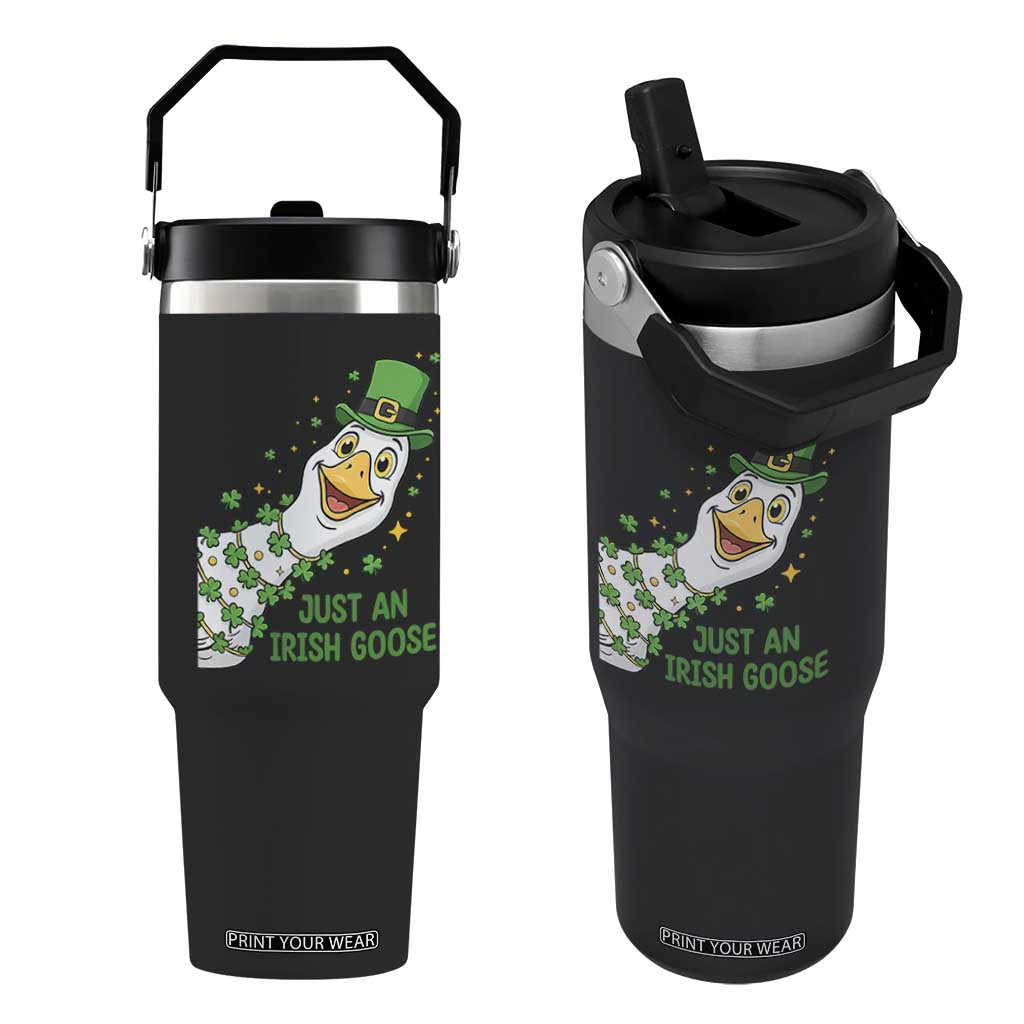 Just An Irish Goose Flip Straw Tumbler Funny St Patricks Day TS12 One Size: 30 oz Black Print Your Wear