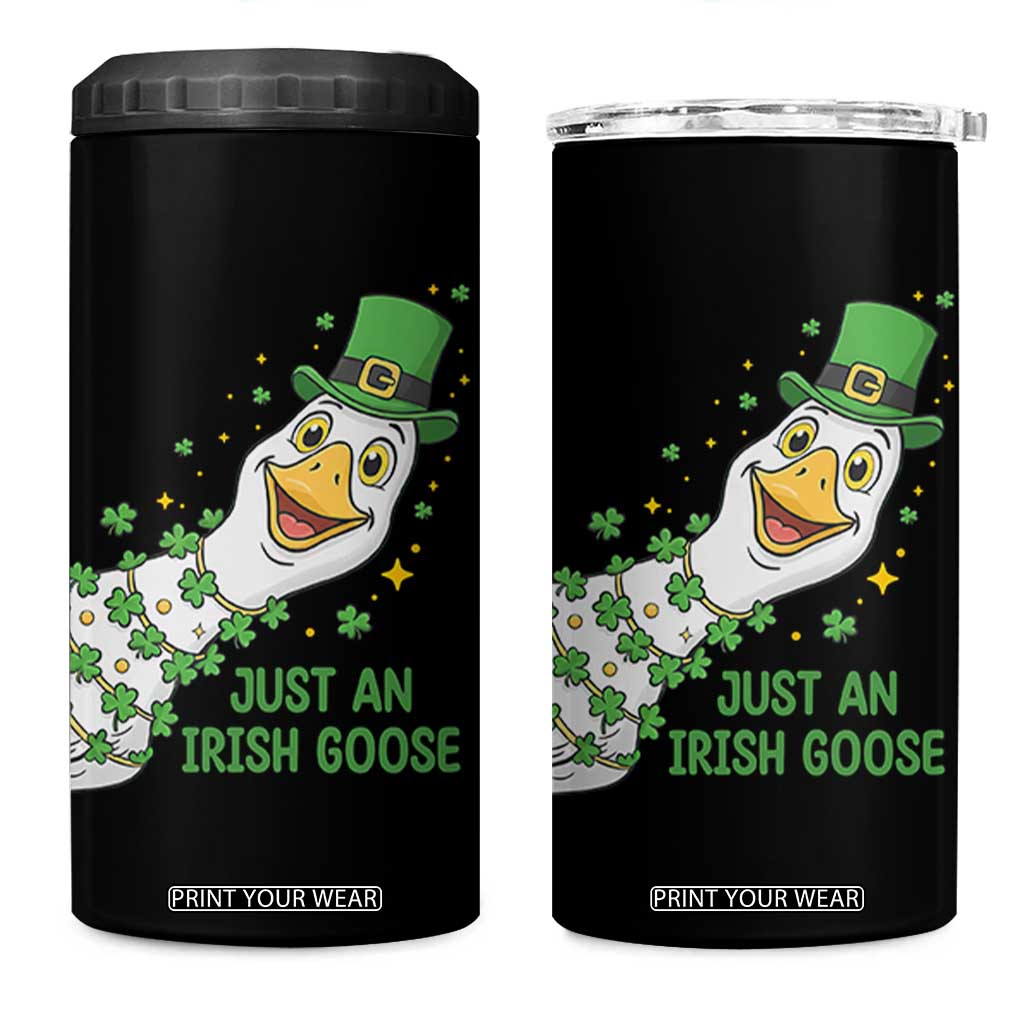 Just An Irish Goose 4 in 1 Can Cooler Tumbler Funny St Patricks Day TS12 One Size: 16 oz Black Print Your Wear