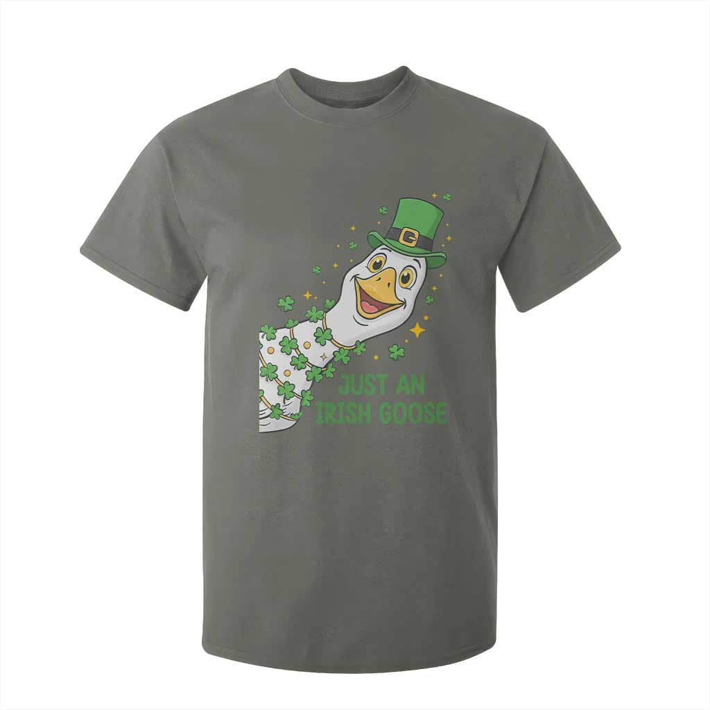 Just An Irish Goose T Shirt For Kid Funny St Patricks Day TS12 Military Green Print Your Wear