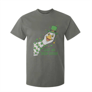 Just An Irish Goose T Shirt For Kid Funny St Patricks Day TS12 Military Green Print Your Wear