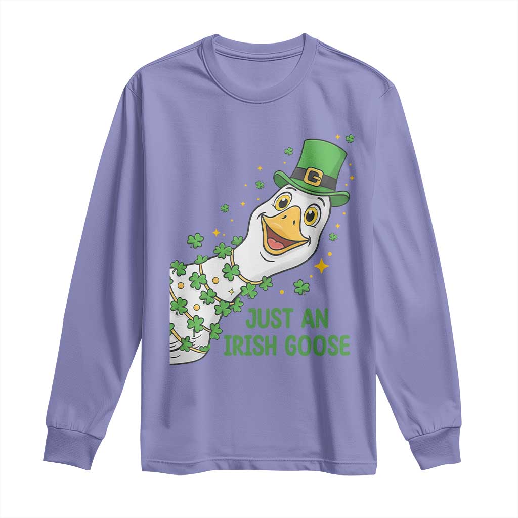 Just An Irish Goose Long Sleeve Shirt Funny St Patricks Day TS12 Violet Print Your Wear