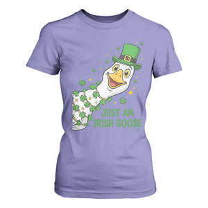 Just An Irish Goose T Shirt For Women Funny St Patricks Day TS12 Violet Print Your Wear