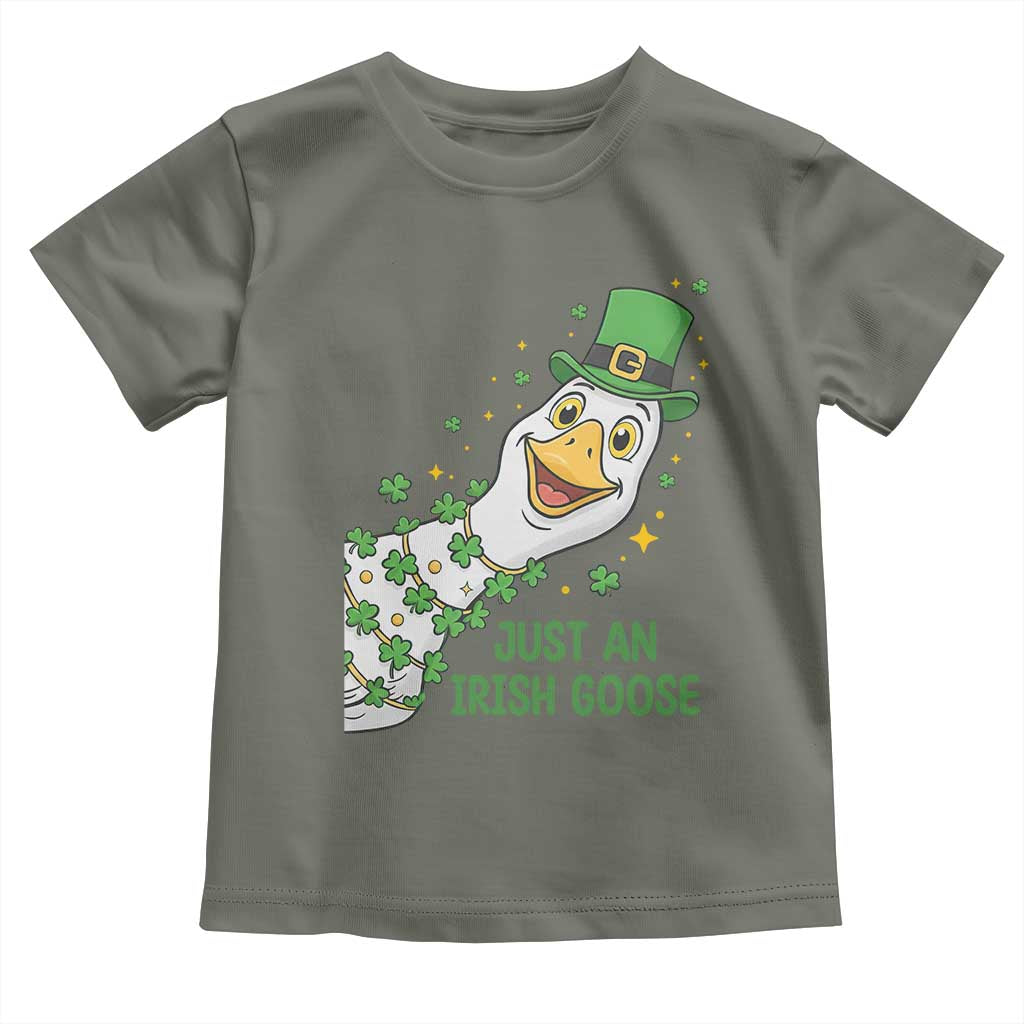 Just An Irish Goose Toddler T Shirt Funny St Patricks Day TS12 Military Green Print Your Wear
