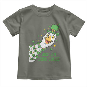 Just An Irish Goose Toddler T Shirt Funny St Patricks Day TS12 Military Green Print Your Wear