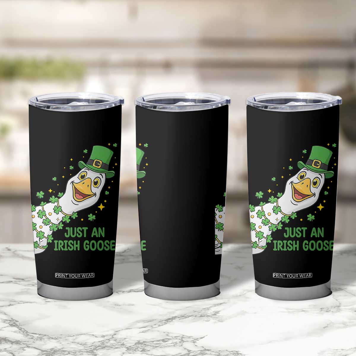 Just An Irish Goose Tumbler Cup Funny St Patricks Day TS12 Print Your Wear