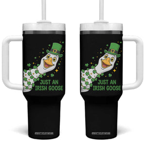 Just An Irish Goose Tumbler With Handle Funny St Patricks Day TS12 One Size: 40 oz Black Print Your Wear