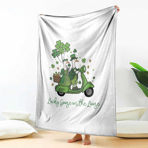Lucky Goose On The Loose Throw Blanket St Patricks Day Irish Pride TS12 Print Your Wear