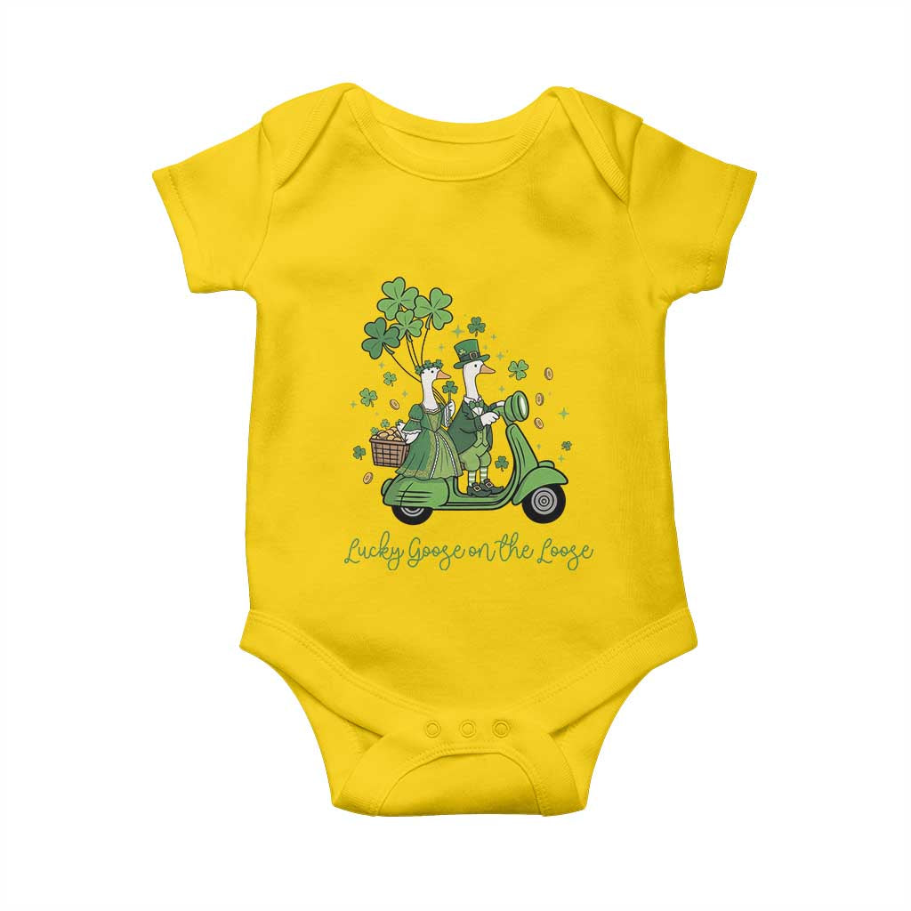 Lucky Goose On The Loose Baby Onesie St Patricks Day Irish Pride TS12 Daisy Print Your Wear