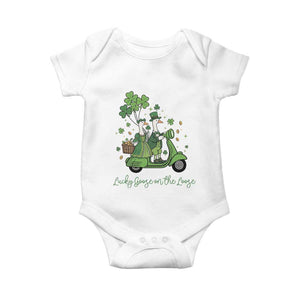 Lucky Goose On The Loose Baby Onesie St Patricks Day Irish Pride TS12 White Print Your Wear