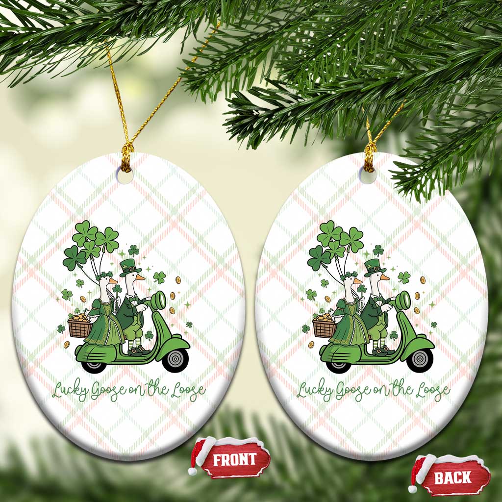 Lucky Goose On The Loose Ceramic Ornament St Patricks Day Irish Pride TS12 Print Your Wear