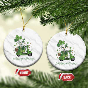 Lucky Goose On The Loose Ceramic Ornament St Patricks Day Irish Pride TS12 1pc White Marble Print Your Wear