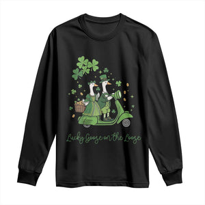 Lucky Goose On The Loose Long Sleeve Shirt St Patricks Day Irish Pride TS12 Black Print Your Wear