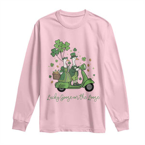 Lucky Goose On The Loose Long Sleeve Shirt St Patricks Day Irish Pride TS12 Light Pink Print Your Wear