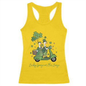 Lucky Goose On The Loose Racerback Tank Top St Patricks Day Irish Pride TS12 Daisy Print Your Wear