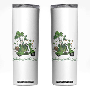 Lucky Goose On The Loose Skinny Tumbler St Patricks Day Irish Pride TS12 White Print Your Wear